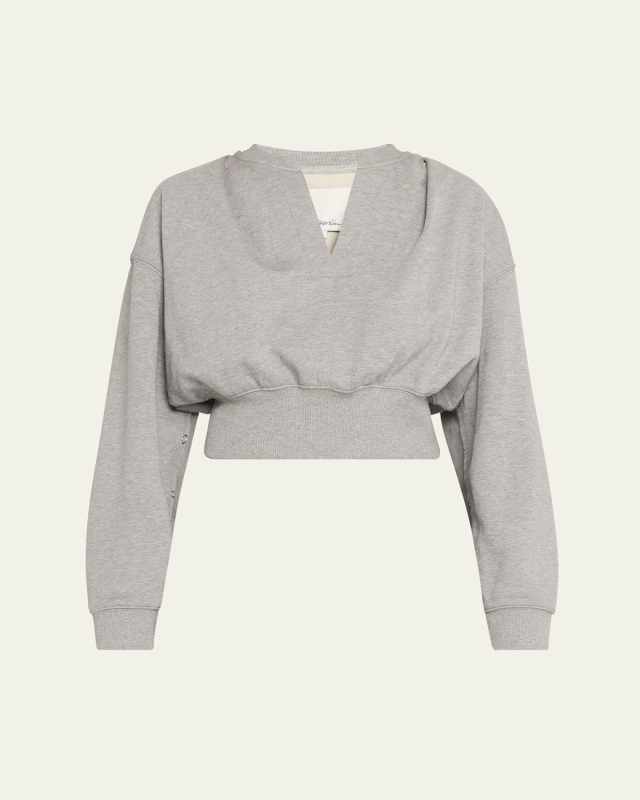 Cropped Sweatshirt with Inseam Snaps